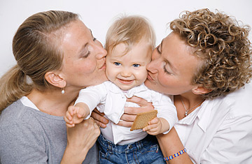 Lesbian couple and kid